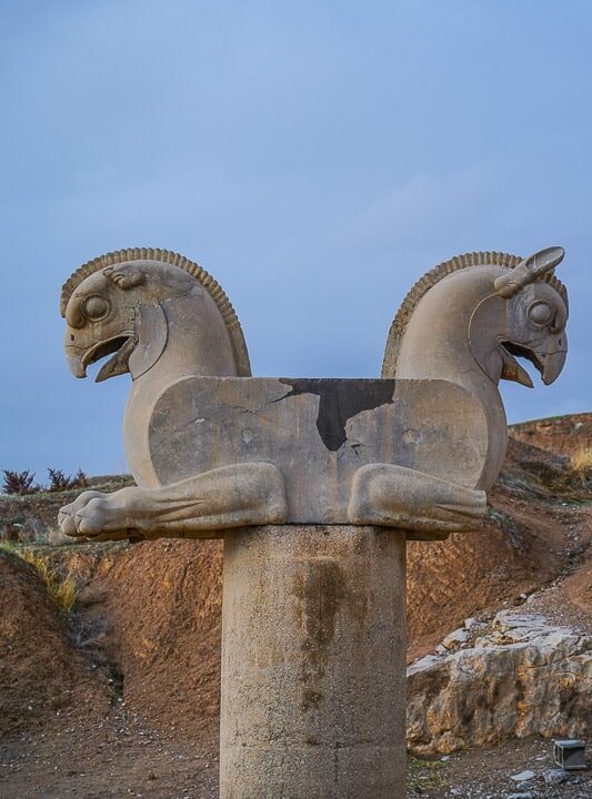 Huma bird Griffin-like column capital statuary persepolis iran