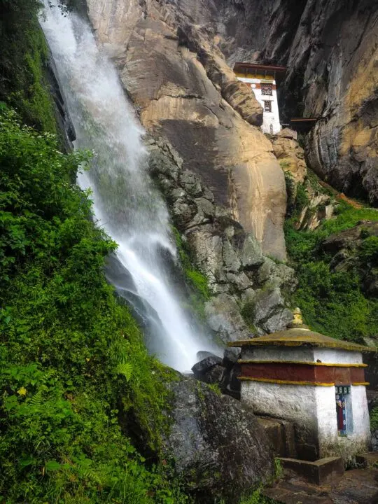 Waterfall in Bhutan on the way to the tiger nest monastery