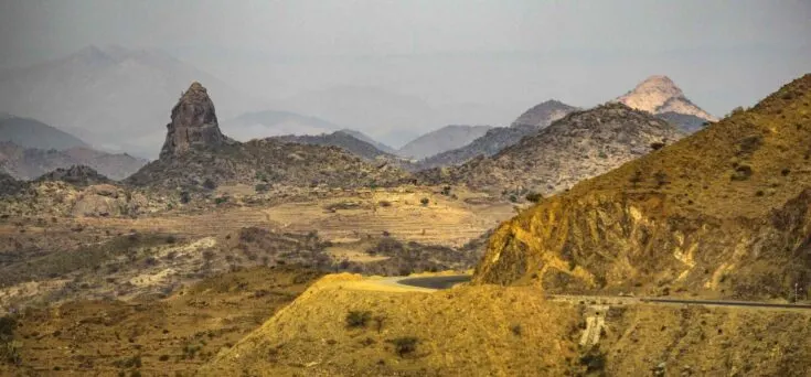 Scenery when heading west in Eritrea