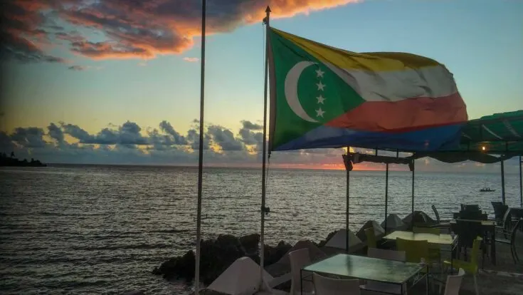 Sunset from the Le Coraya Resturant, a great place for sunset in Moroni comoros