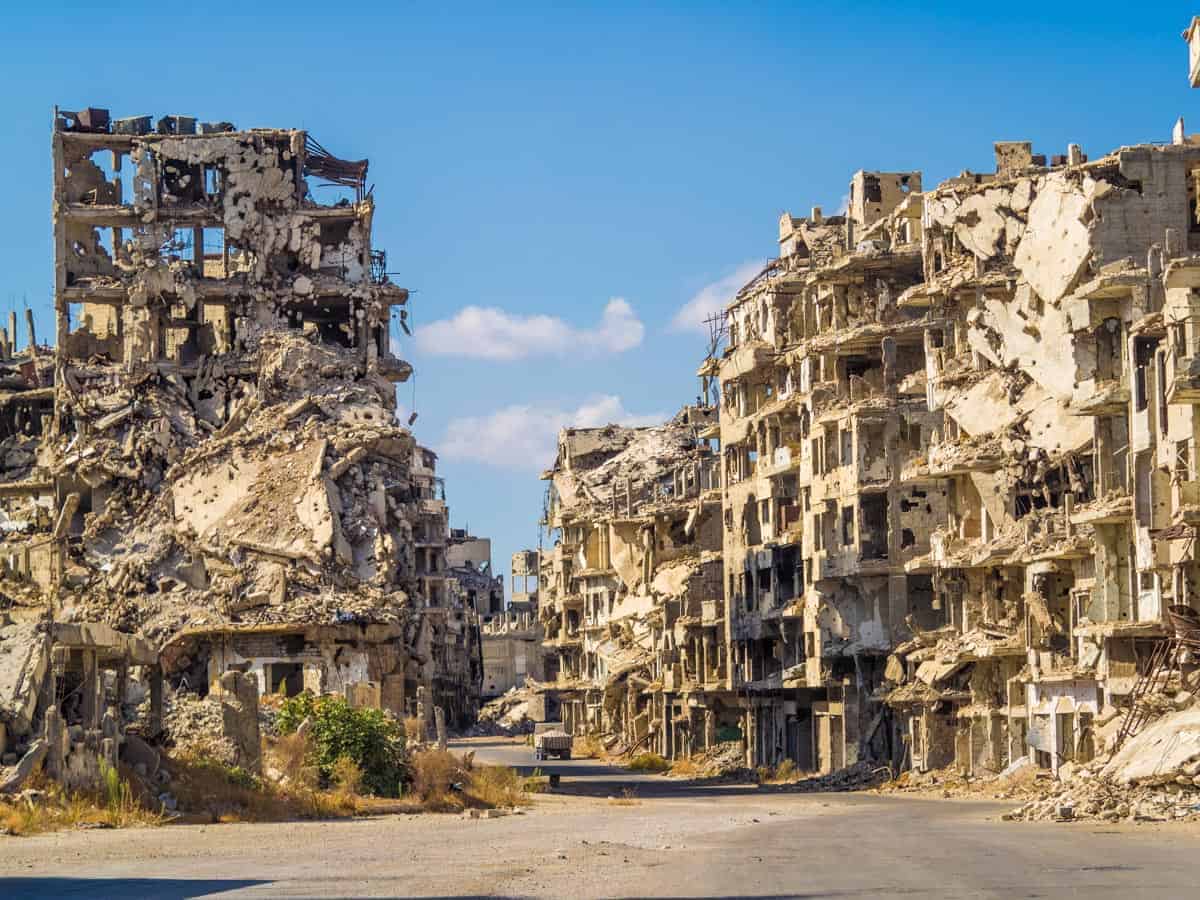 Syrian war destruction in homs