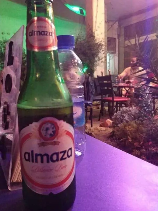 drinking Lebanon beer in Damascus the capital of Syria