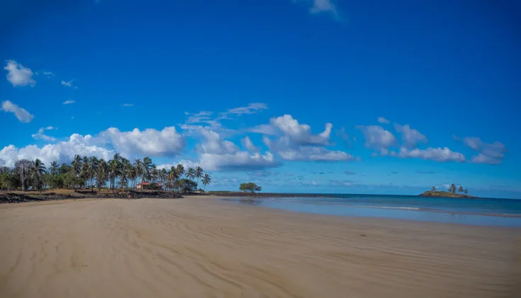 Ndroudé beach with Turtle island off to the right comoros