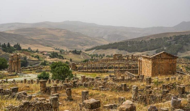 Panorama of Djemila Roman Ruins in Algeria
