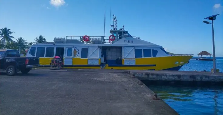 The ferry to Maupiti from Bora Bora
