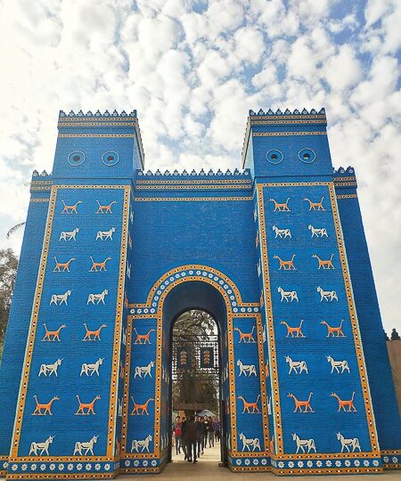 The replica of the famous Ishtar gate which is located in Berlin