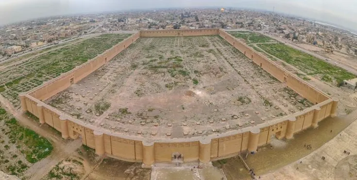 Looking out over the remains of the Great Mosque of Samarra from the top of the Minaret /Malwiya Tower in Iraq