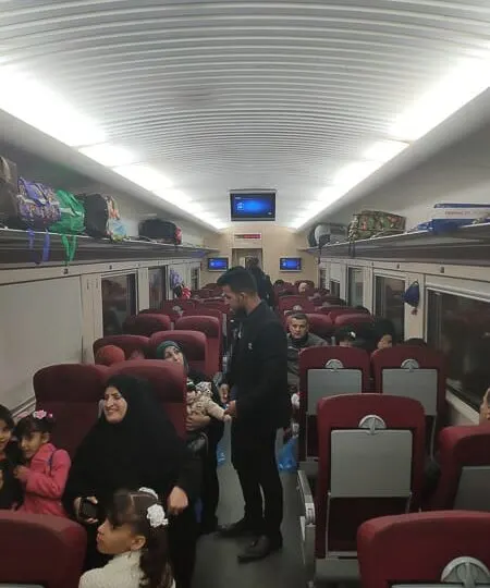 The local train between Basra and Baghdad train got completely full.