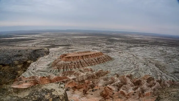 The viewpoint called jaws of a crocodile in Yangykala Canyon Turkmenistan