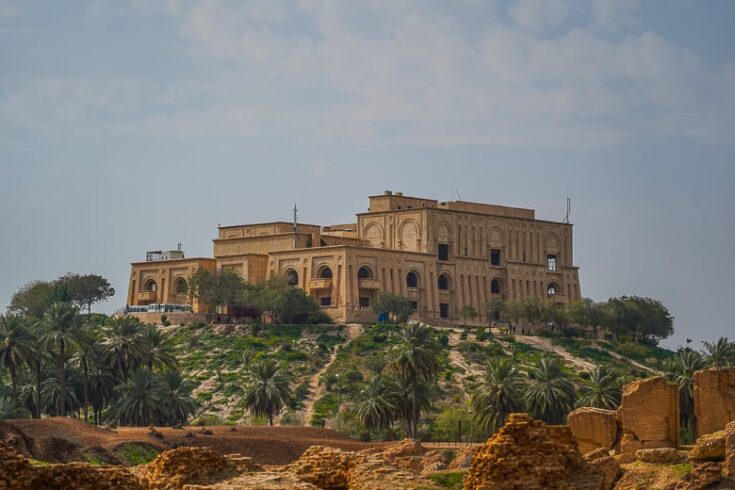 Saddam Husseins old palace overlooking Babylon.