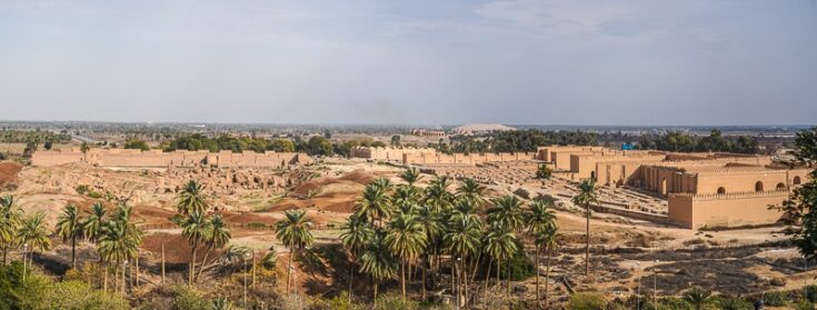 Panoramic view over Babylon from Saddam Husseins Palace.