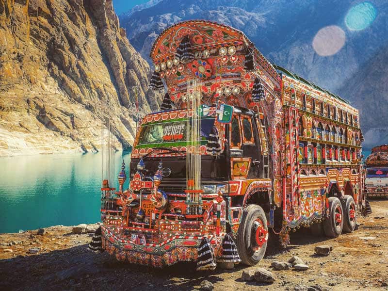 A Typical Pakistan truck in northern Pakistan. A Typical Pakistan truck in northern Pakistan.