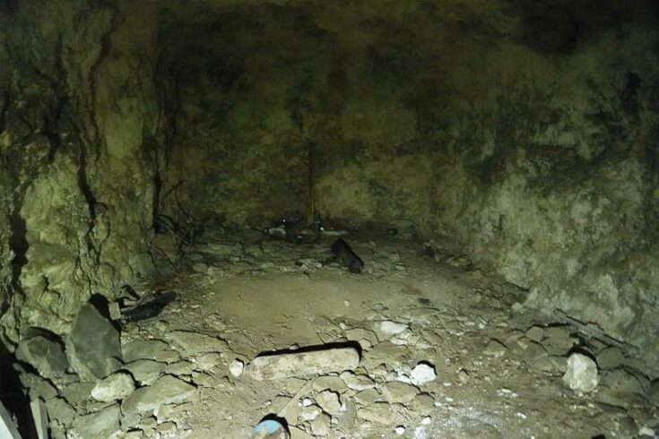 small shrine inside the cave