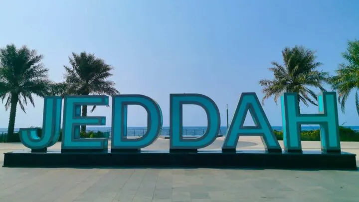 Jeddah sign in Saudi Arabia