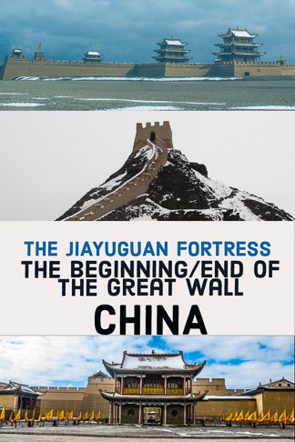 Within the Gansu province of northwestern, China lies the Jiayuguan Fortress. It creates either the beginning or the end of the Great Wall (depending on which direction you started from).