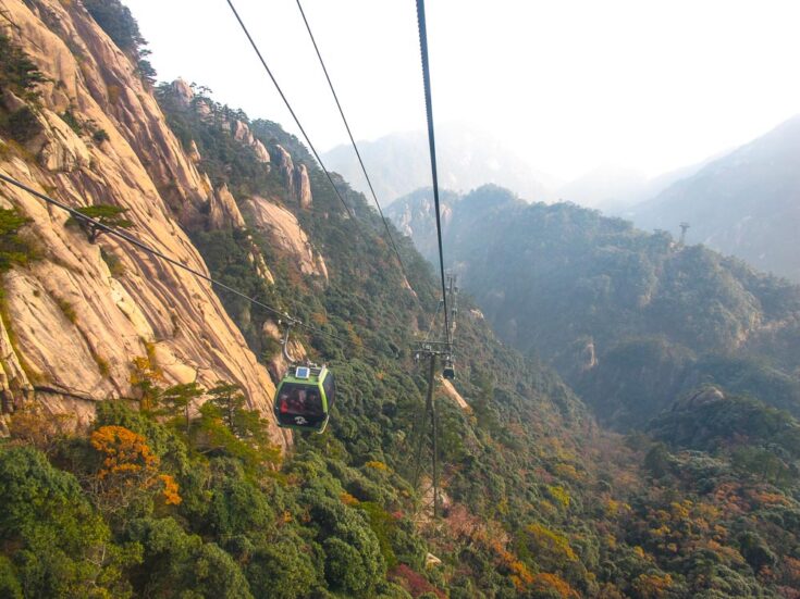 yellow mountain cable car china