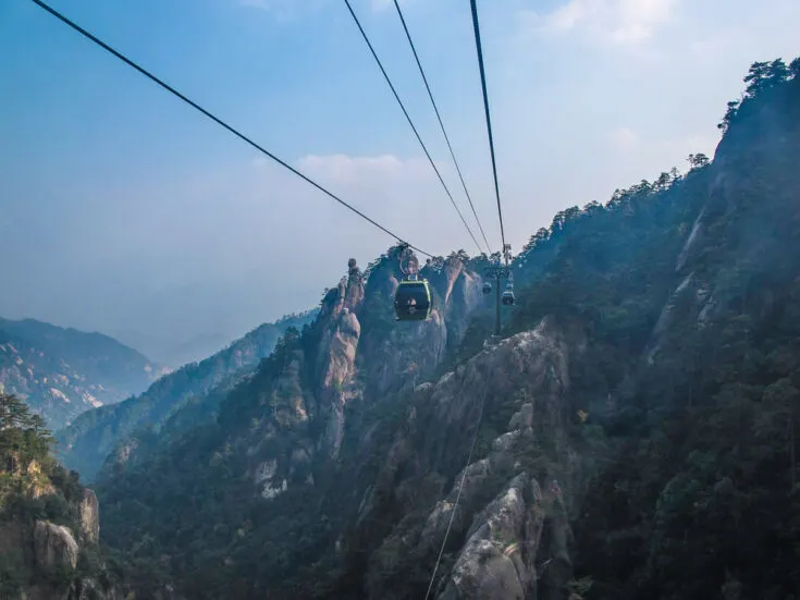 the yellow mountain China cable car