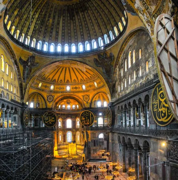 Inside the Hagia Sophia istanbul turkey