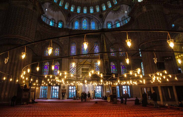 Inside the blue mosque istanbul