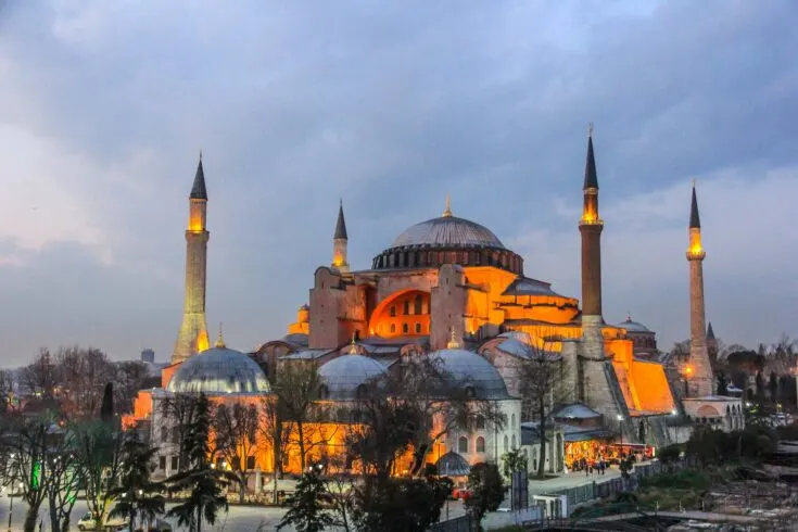 The mighty Hagia Sophia during night