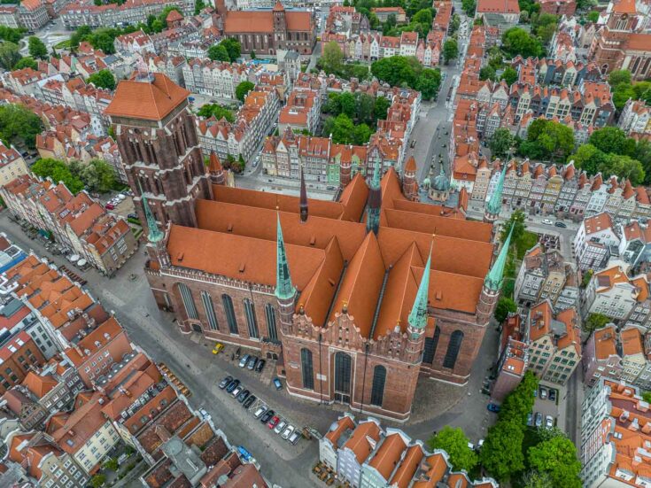 St. Mary’s Church from the air gdansk