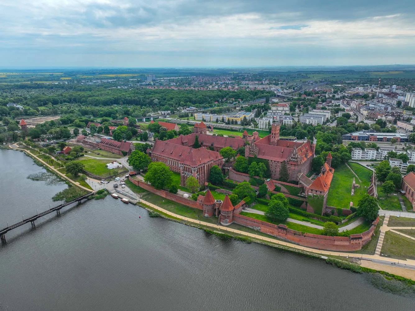 The impressive Malbork Castle from above